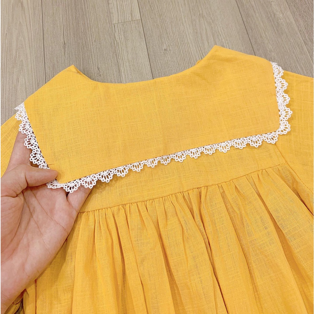 Váy cộc Melisa trơn cổ thủy thủ nơ dễ thương Nga Fish V13T5