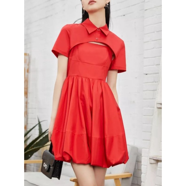 Đầm Bí Hai Dây Kèm Khoác Tạo Kiểu Hàng Hiệu Vero Moda