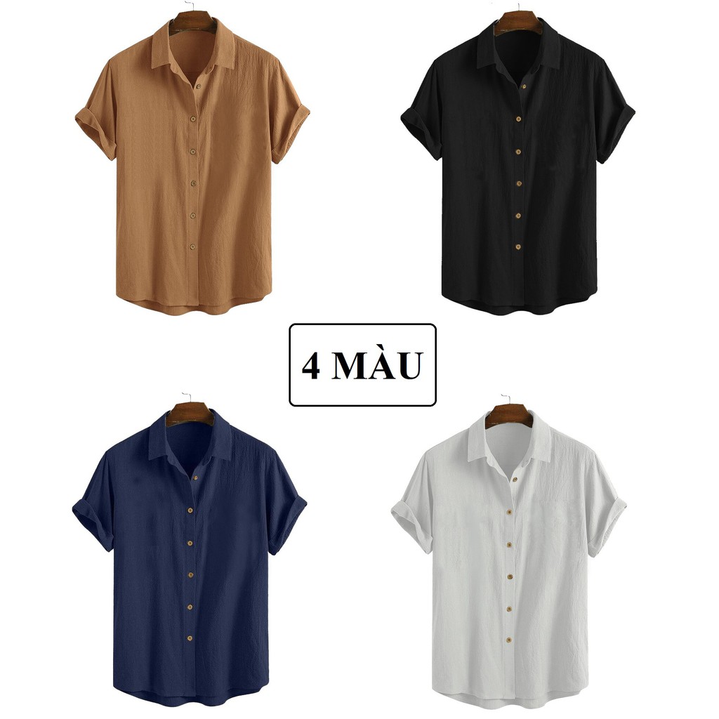 Áo Sơ Mi đũi nam nữ ngắn tay cổ bẻ Unisex, Áo đũi nam cổ bẻ vải Đũi lụa chống nhăn siêu mát lạnh (Thanh lý) - MINHSTORE | BigBuy360 - bigbuy360.vn