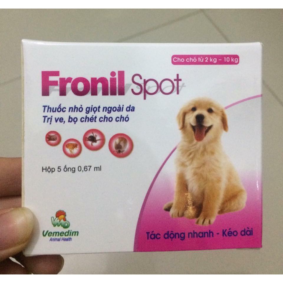 Thuốc nhỏ vai gáy trị ve rận cho chó - Fronil spot 1 ống