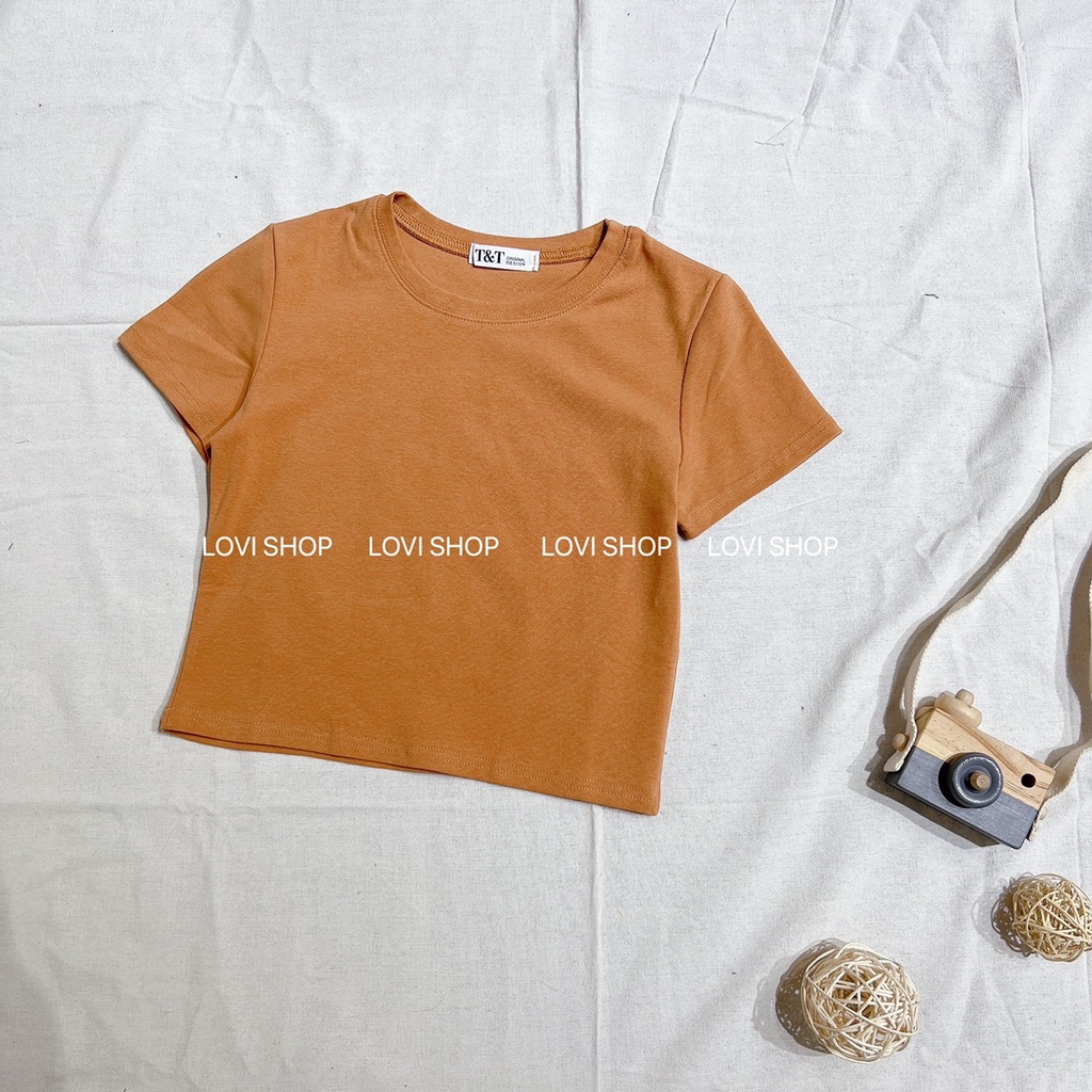 LOVI SHOP- Áo thun croptop trơn basic nhiều màu