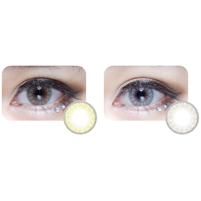Lens mắt màu nâu áp tròng Nob brown 14.2mm 6 tháng, kính áp tròng có độ cận -0.00>-6.00-Lens Optic
