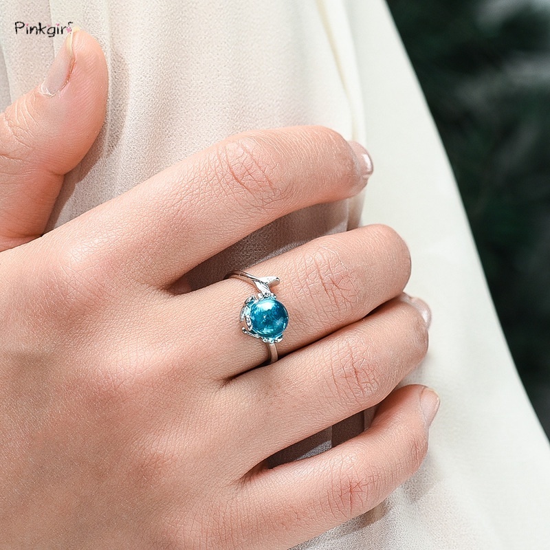 1 Nhẫn Hở Màu Bạc Hình Đuôi Cá Cổ Điển Có Thể Điều Chỉnh Kích Cỡ Thời Trang Đi Biển Cho Nữ