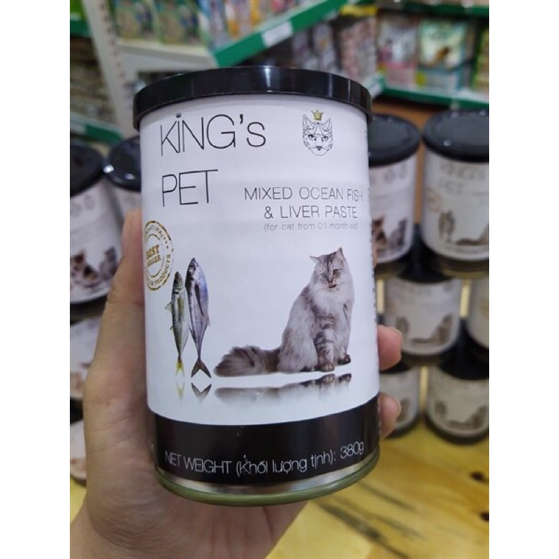 Pate lon King’s Pet cho chó mèo hộp 380g có nắp đậy bảo quản