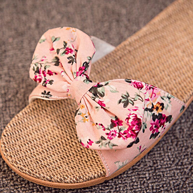 Dép đế bằng đính nơ thời trang cho nữ