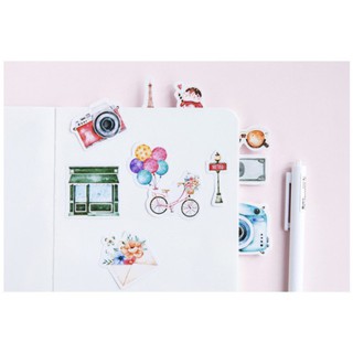 Sticker vintage bullet journal travel xinh xắn