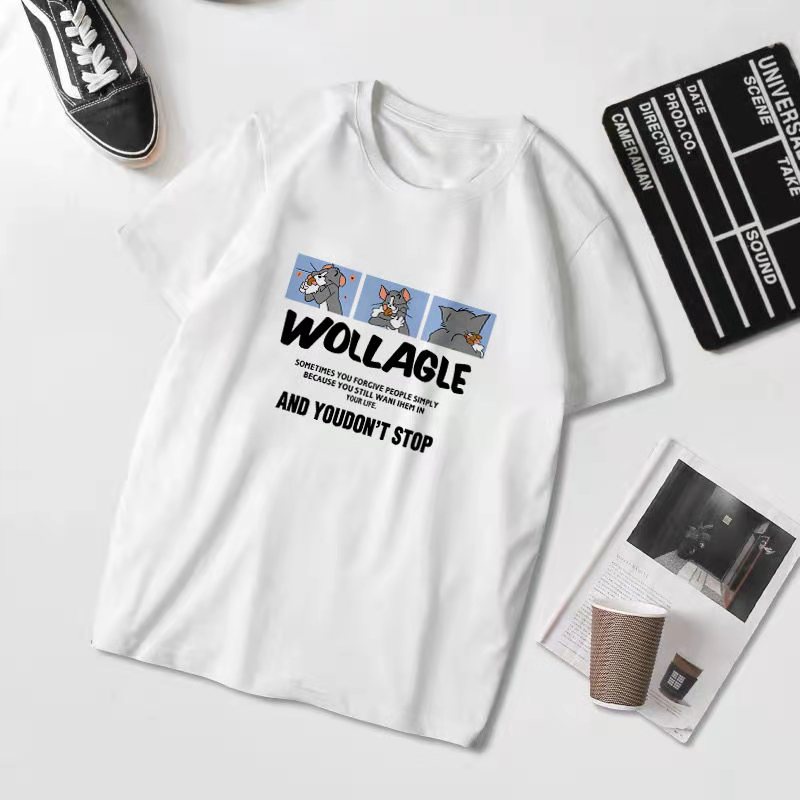 Áo thun tay lỡ  WOLLAGLE  phông Unisex nam nữ tee oversize form rộng pull Ulzzang Streetwear Hàn Quốc vải mềm