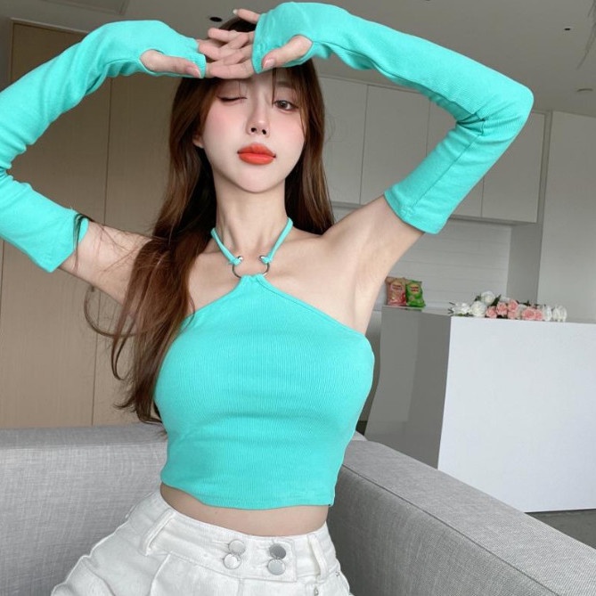 Áo Thun COZOK Nữ Hai Dây Dáng Ngắn Thời Trang Quyến Rũ