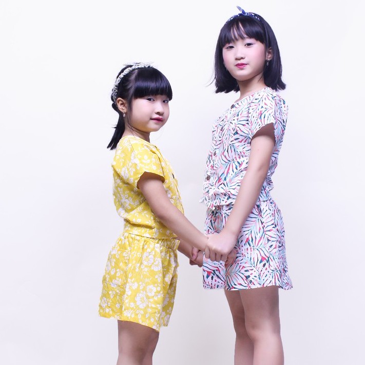 Bộ quần áo bé gái cột lai cotton ống loe từ 16kh - 45kg để mặc ở nhà hoặc đi chơi siêu thị GBZ004 - JADINY