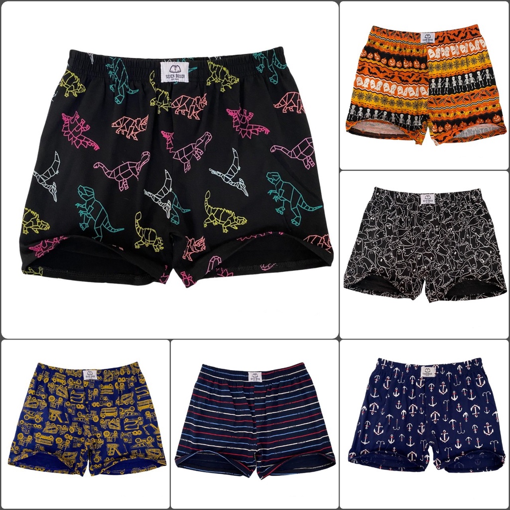 Quần đùi nam thun cotton, quần ngủ nam họa tiết 40-->90kg
