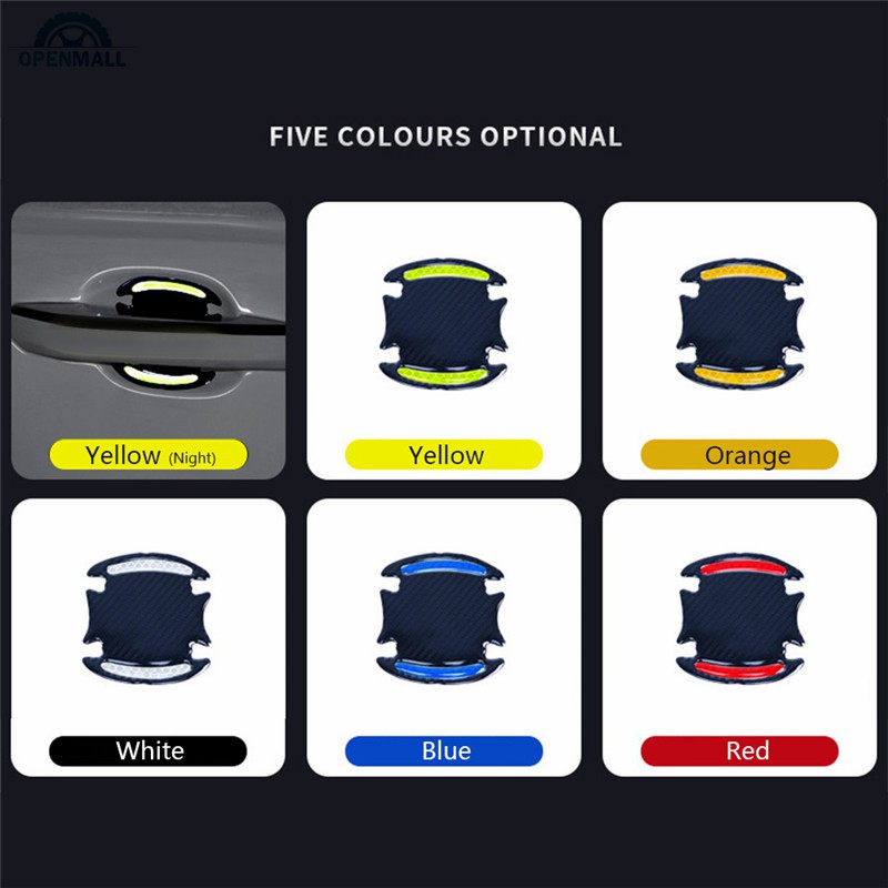 Bộ 4 hình dán phản quang gắn tay mở cửa xe hơi