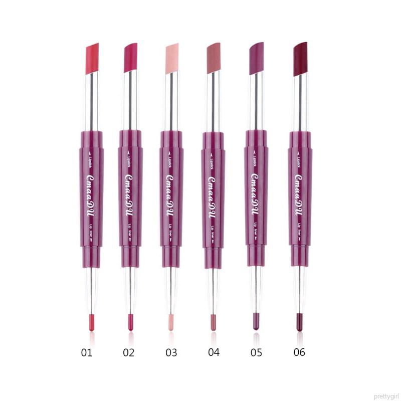 Cmaadu 6 Colors Lip Liner Matte Lip Pencil Double Head Moisturizing Lipstick