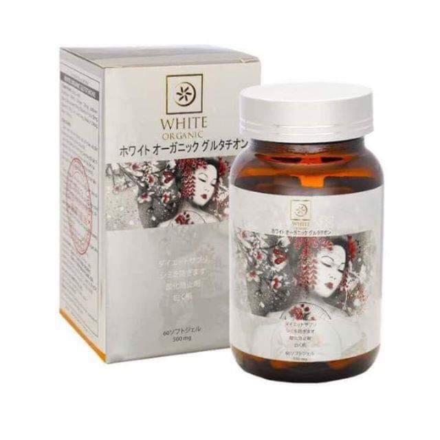WHITE ORGANIC GLUTATHIONE - VIÊN UỐNG TRẮNG DA, ĐÁNH BAY NÁM (hàng chính hãng, usa)