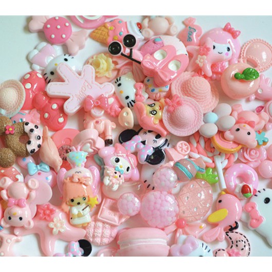 Charm (C23) slime/ Dụng Cụ Charm Trang Trí [Ko Keo &amp; Nút] Theo Chủ Đề 100 món