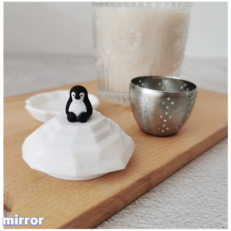 Dụng cụ lọc trà chất liệu thép không gỉ hình chim cánh cụt sáng tạo