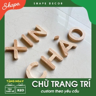 Chữ gỗ Xin chào dán nổi Hàn Quốc