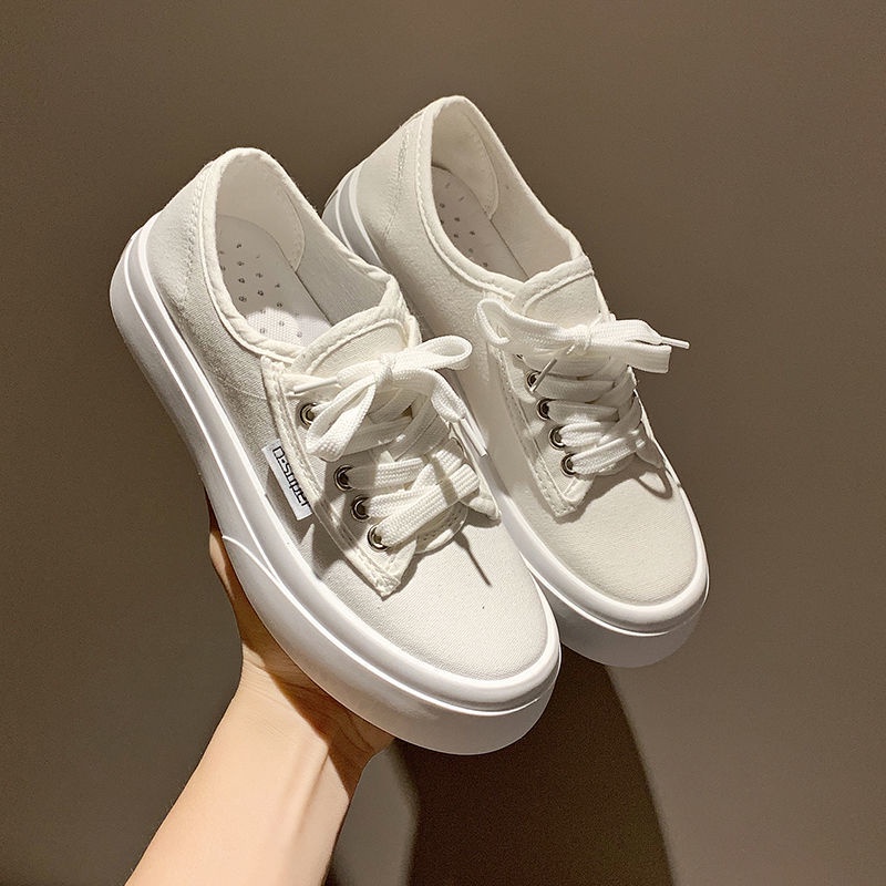 Hàng Có Sẵn Bán Chạy~ Giày Bánh Mì Vải Bạt Đế Dày Thoáng Khí Phong Cách Mùa Hè Năm 2021 Thoáng Khí Cho Nữ