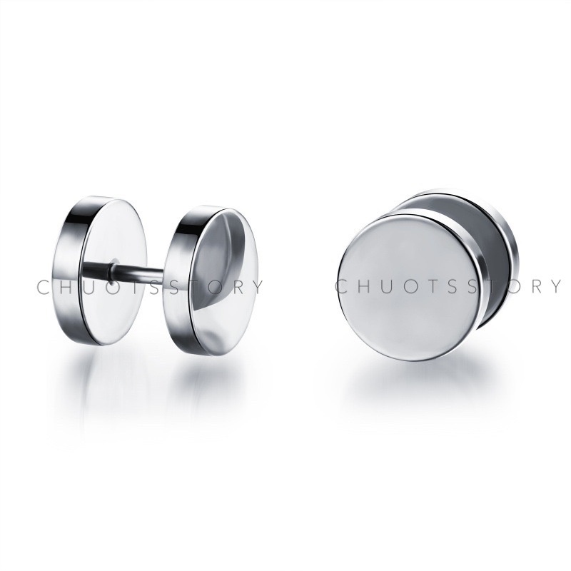 Khuyên tai nam nữ trơn cá tính nhiều mẫu, bông tai titan không gỉ thời trang unisex - ChuotsStory