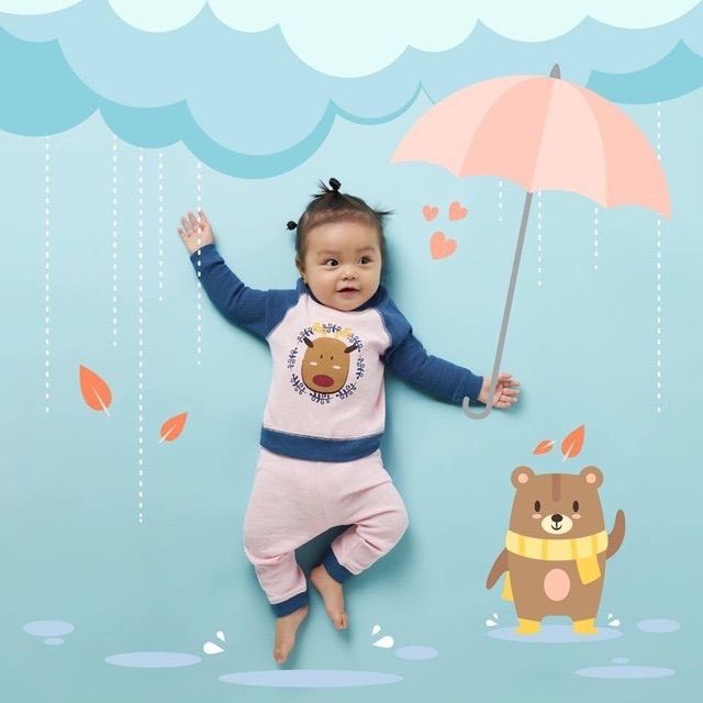 Bộ thu đông bé trai/bé gái,LULLABY Bộ Pijama raglan bé trai/ Bé gái