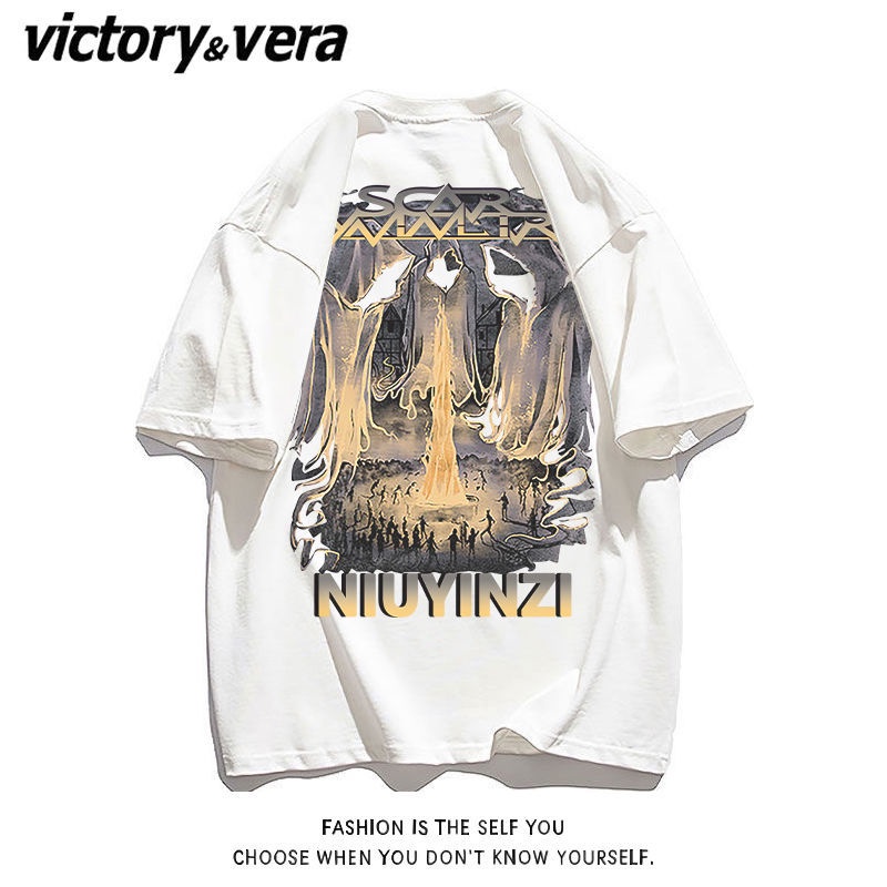 Áo Thun Ngắn Tay Form Rộng Phong Cách Âu Mỹ Cổ Điển Dành Cho Cả Nam Và Nữ