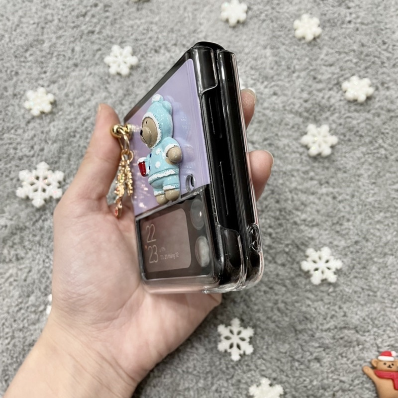 [Sẵn] Ốp Samsung Z Flip 3 / Z Flip 4 XMas Noel christmas gấu và charm móc dễ thương Z Flip3 / ZFlip3 / Z Flip4 / ZFlip4