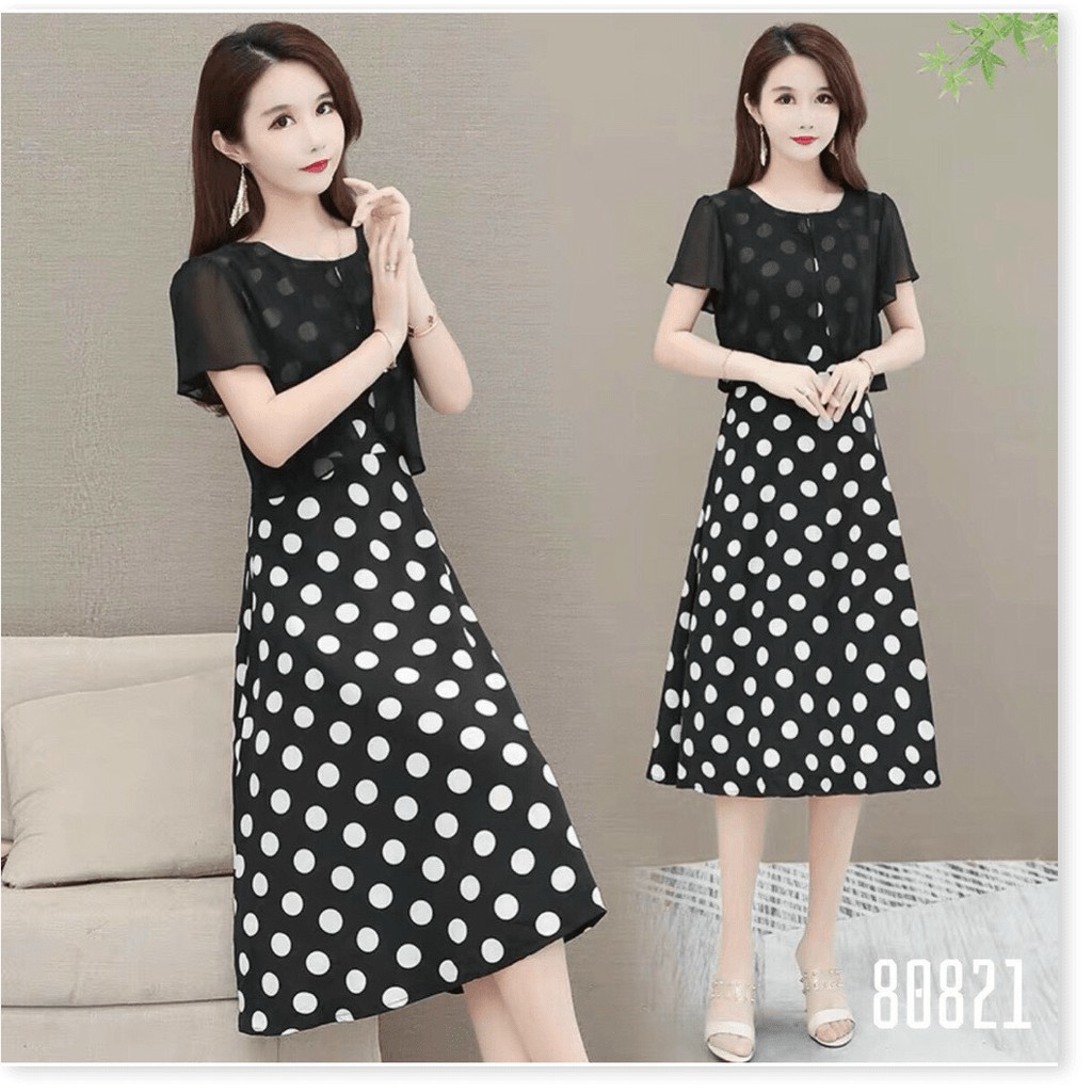 ĐẦM VOAN LỤA CHẤM BI DỰ TIỆC SIÊU XINH 2021 THỚI TRANG MỚI NHẤT HIỆN NAY