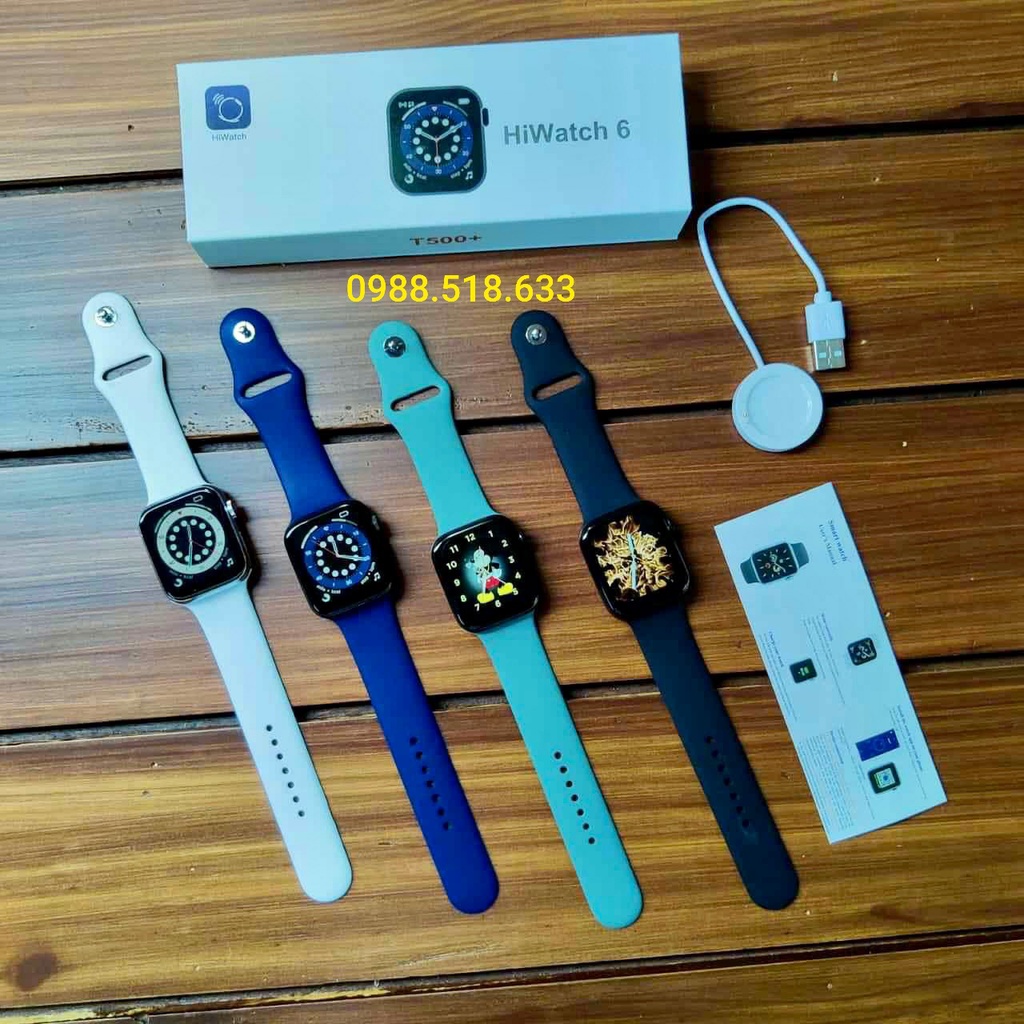 Đồng Hồ Thông Minh T500+ seri 6 Hiwatch 6 Thay ảnh tùy ý Nghe gọi kết nối bluetooth 5.0 44mm