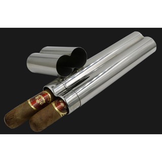 Ống đựng xì gà cao cấp bằng inox, đựng 02 điếu version 1