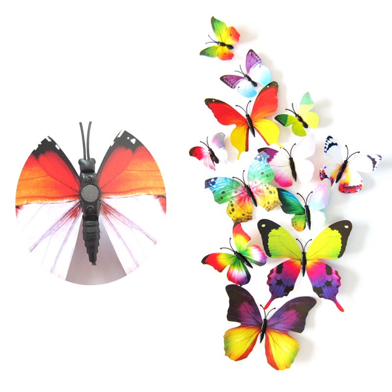 Set 12 con bướm nam châm 3D dán tường trang trí