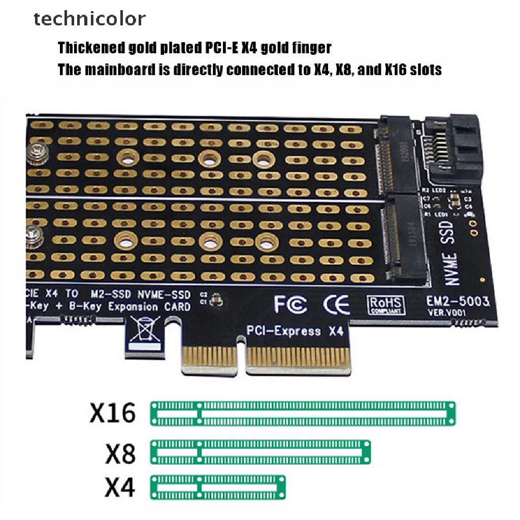 Bộ Chuyển Đổi Pcie Sang M2 / M.2 M.2 Ngff Sang Desktop Pcie X4 X8 X16 Nvme Sata Dual Ssd Pci TYG