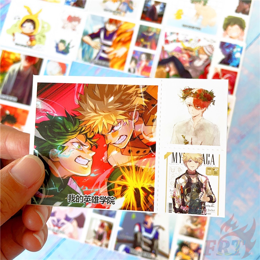 ❤ Bộ 90 Tấm Thẻ Hình Nhân Vật Anime My Hero Academia Mini ❤ Set 30 Tấm Bưu Thiếp Mini 6.2×6.2cm + 60 Tấm Lomo 3×3.1cm