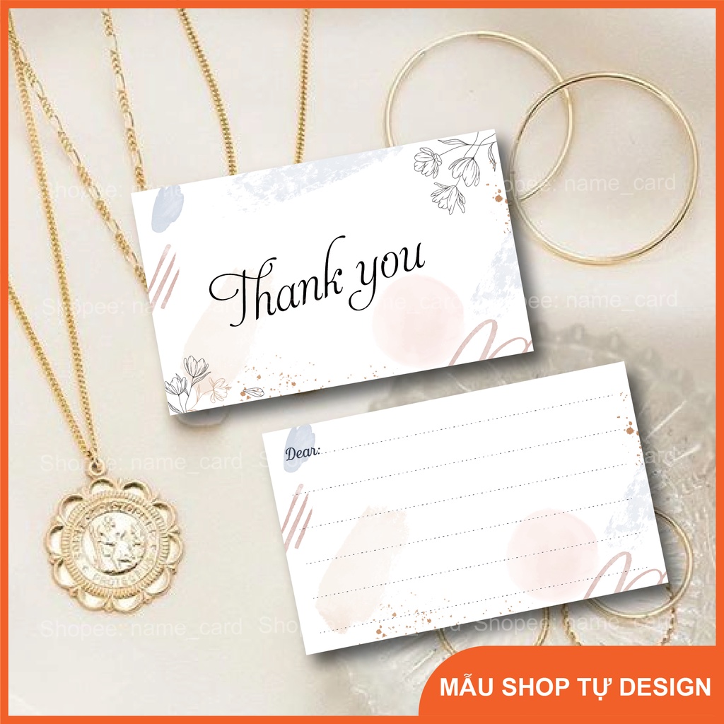 Thiệp cảm ơn khách hàng, thank you card, card cảm ơn viết tay kích thước 9x5,5 cm