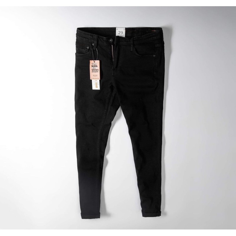Quần jean nam đen tuyền hàng xuất - Form shinky Hải An Jeans