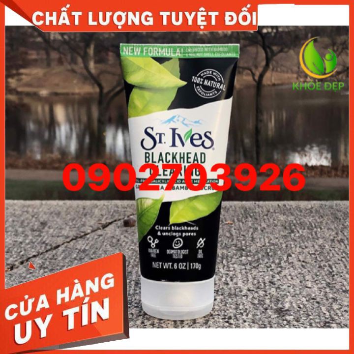 sữa rưả mặt ST.IVES  trà xanh và hạt mơ  170g rử sạch nhờn giảm mun đầu đen  tẩy tế bào chết  sáng da mờ th