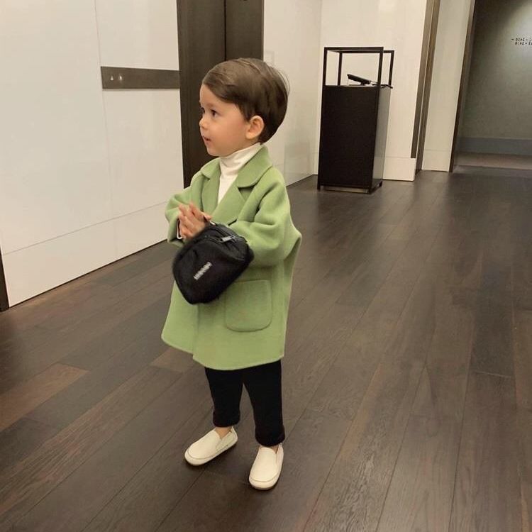 Áo Khoác Len Dáng Dài Thời Trang Cho Bé Trai