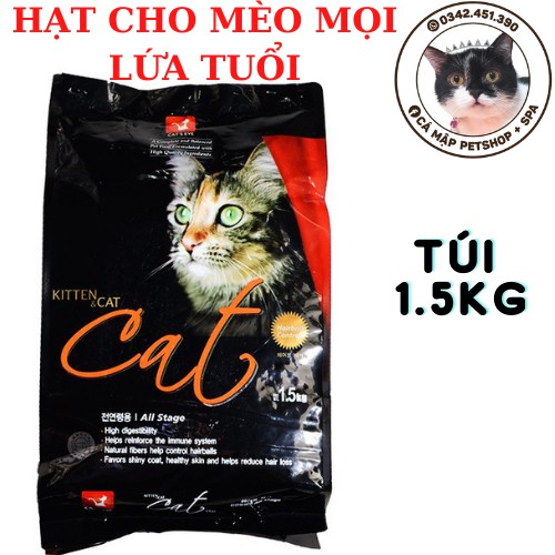 Hạt cho mèo Cateye, Thức ăn hạt Hàn Quốc cho mèo mọi lứa tuổi - Túi 1.5kg