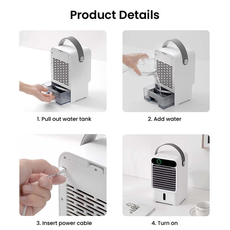 Quạt Làm Mát Để Bàn Mini 500ml Nhỏ Gọn Cho Phòng Ngủ / Văn Phòng / Nhà Ở