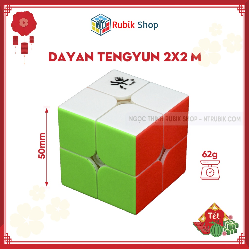 [Rubik 2x2x2] Dayan Tengyun 2x2 M Stickerless/ Màu Đen - Black (Hãng Mod M)