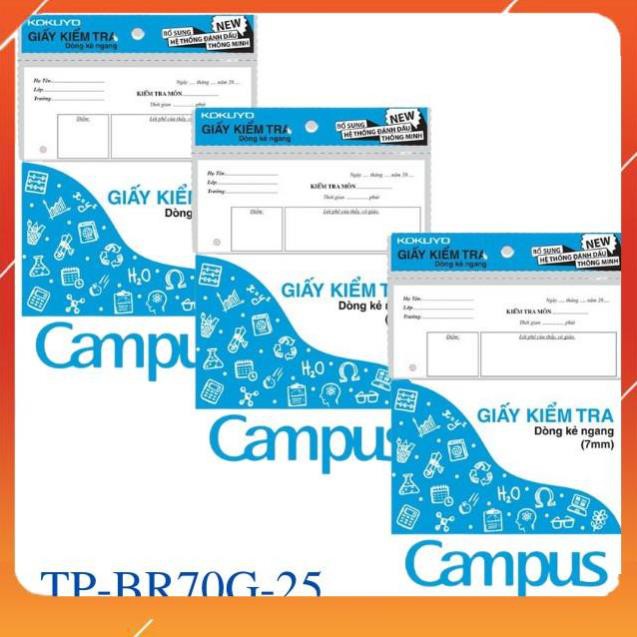 Giấy Kiểm Tra B5 Campus Kẻ Ngang Có Lề 25 Tờ Đôi TP-BR70G-25.