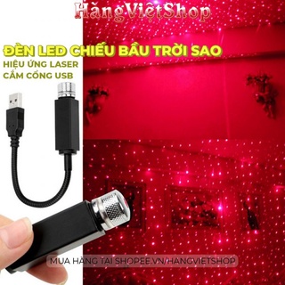 Đèn led bầu trời sao chiếu trần xe ô tô, đèn tia laser mini cắm cổng usb  trang trí xe hơi trần nhà