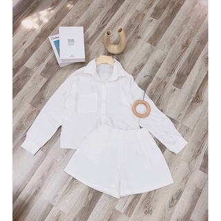 SET SƠ MI TRĂNG QUẦN SHORT