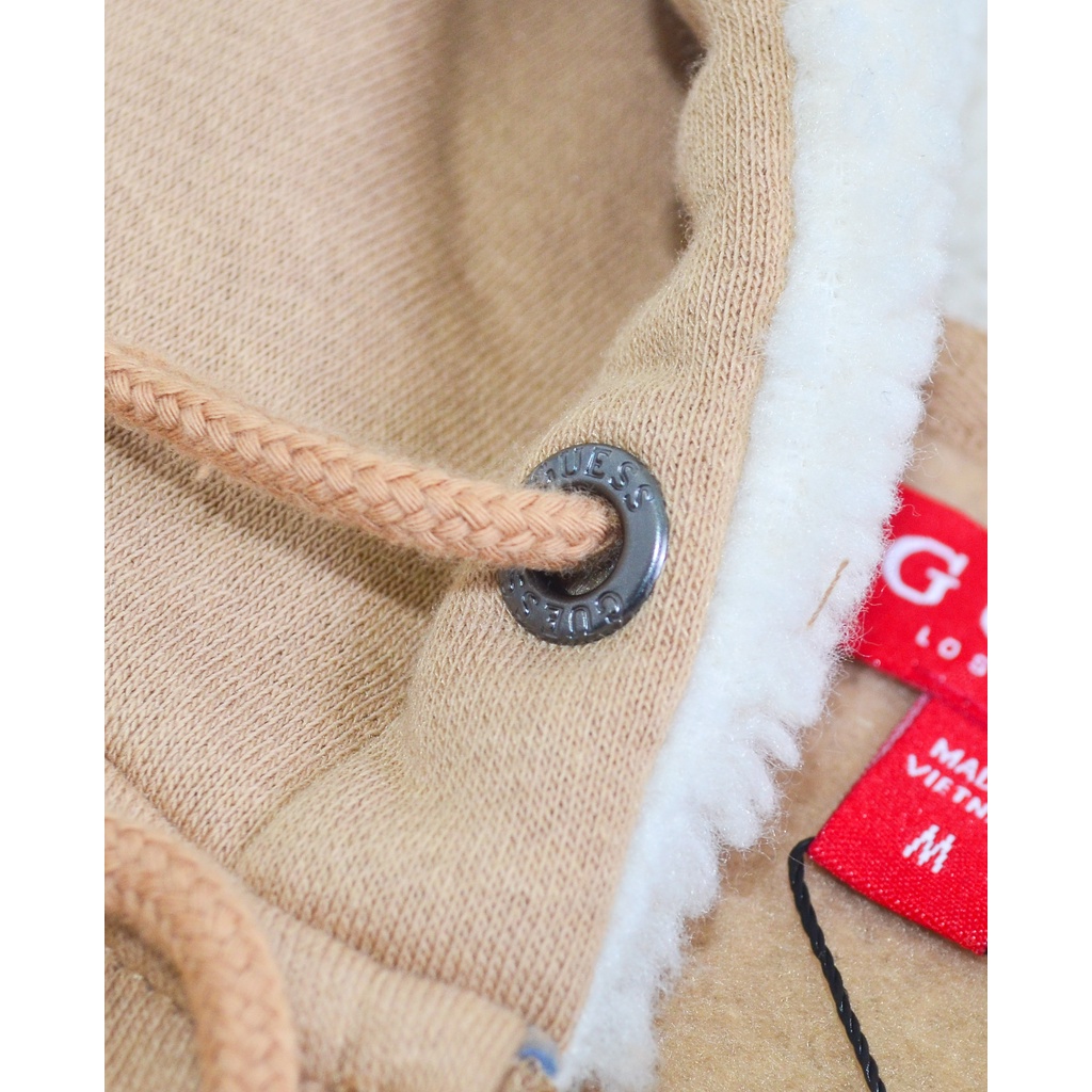 Áo khoác dây kéo có mũ GUESS chính hãng