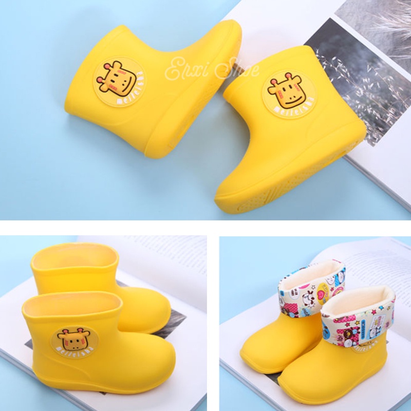 Ủng Cao Su Đi Mưa Chống Trượt Chống Thấm Nước Họa Tiết Hoạt Hình Dễ Thương Cho Bé