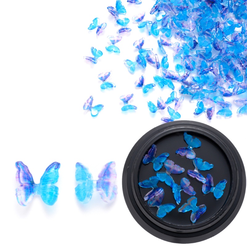 Bộ 10 Miếng Dán Trang Trí Móng Tay Hình Bướm 3D Nhiều Màu DIY