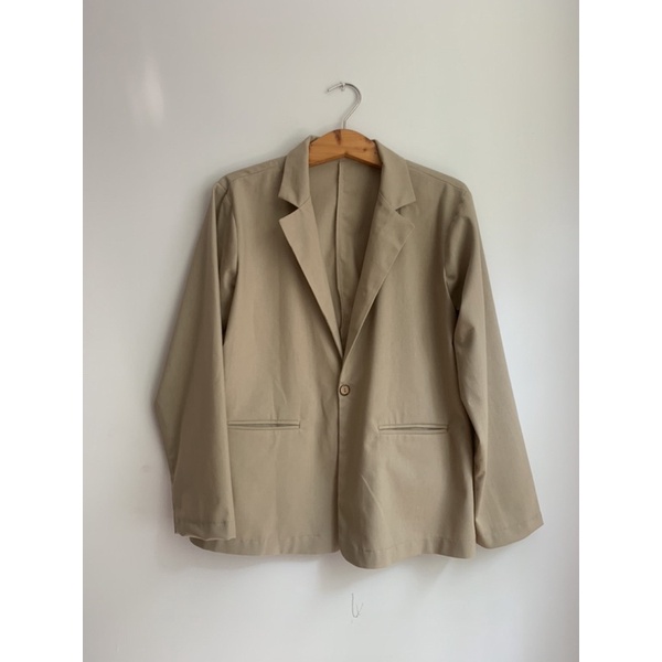 Áo blazer áo vest mỏng nhẹ màu nâu - Linen Blazer thiết kế cao cấp CALM