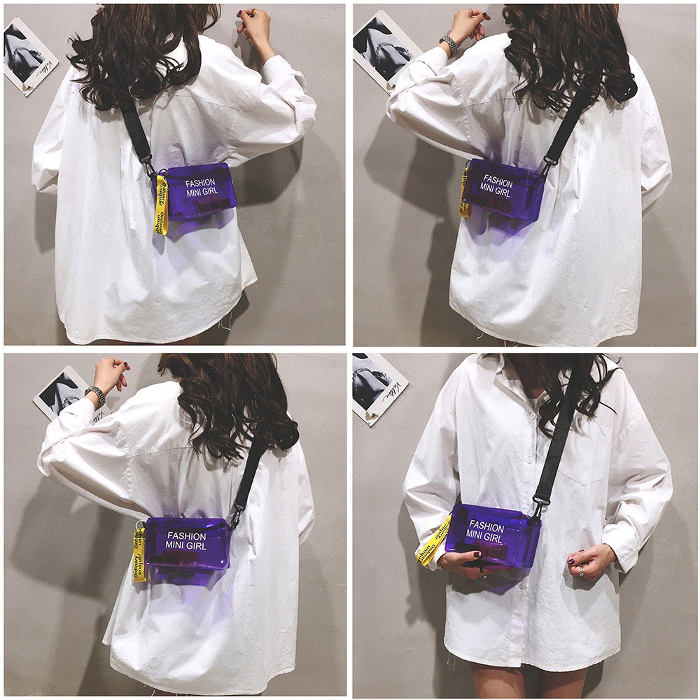 Túi Đeo Chéo Bằng Pvc Trong Suốt Nhiều Màu Thời Trang Cho Nữ