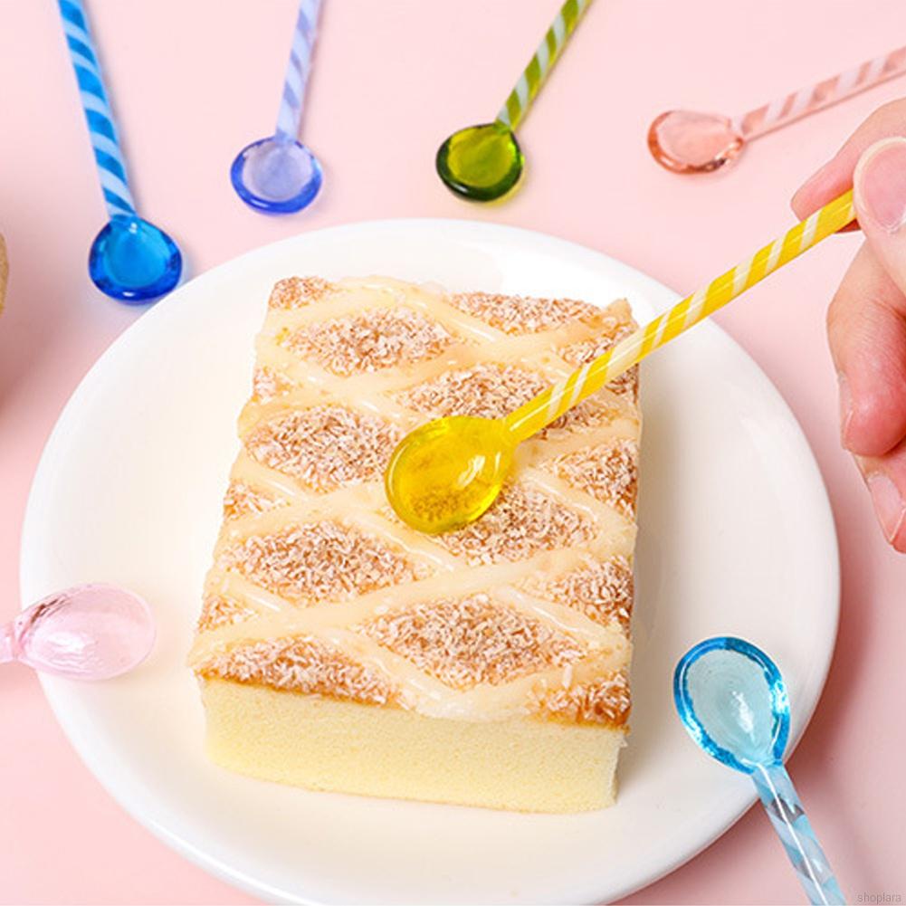 Muỗng Cà Phê Cán Dài Bằng Thủy Tinh Nhiều Màu Sắc Dễ Thương