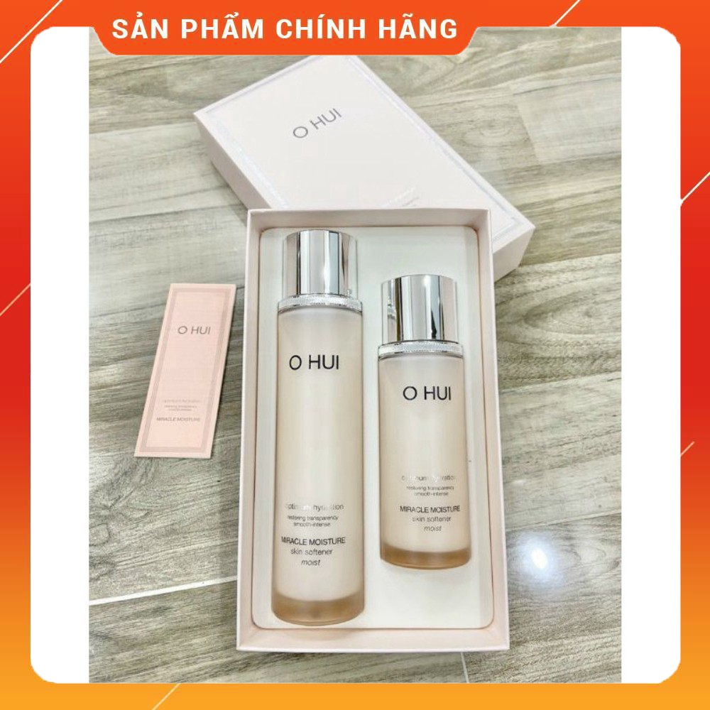 Set nước hoa hồng dưỡng ẩm chống lão hóa cho da khô OHUI Miracle Moisture Skin Softener Moist 150ml + 100ml