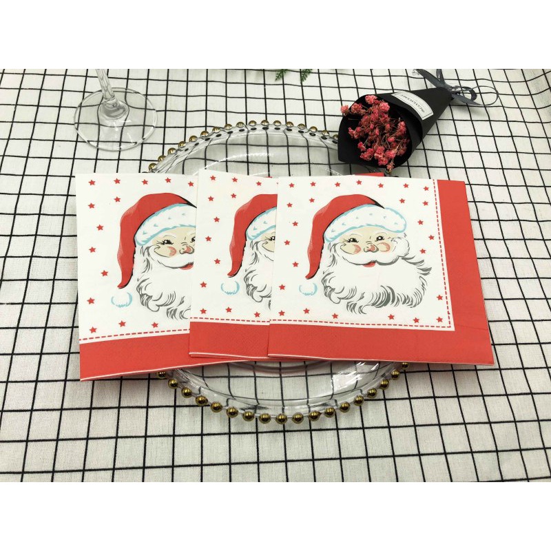 Set 20 khăn ăn in hình ông già noel dễ thương