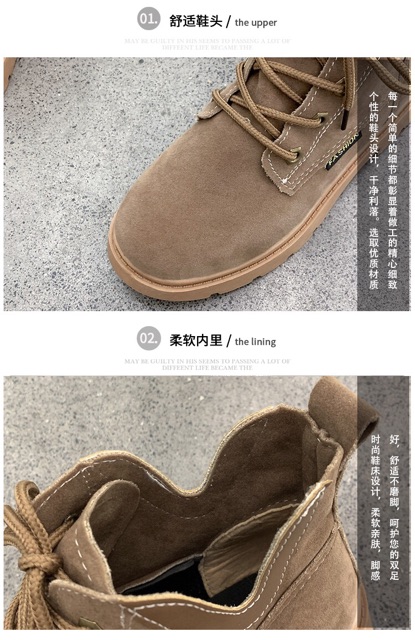 B045 [ sẵn be 38] (mẫu mới) Giày Oxford Martin cao cổ buộc dây phong cách Hàn Quốc